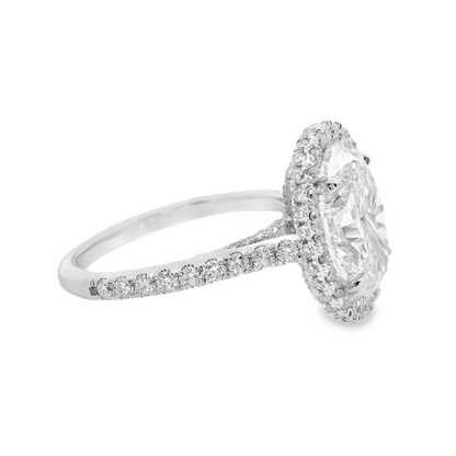 Oval-Cut Halo Diamond Engagement Ring in 14K White Gold