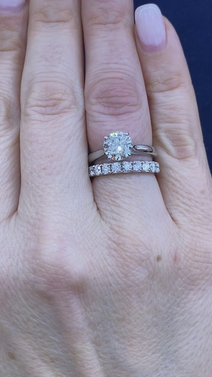 Single Solitaire Diamond Engagement Ring in 14K White Gold