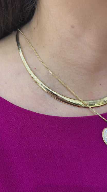 Omega Necklace in 14K and 18K Yellow Gold