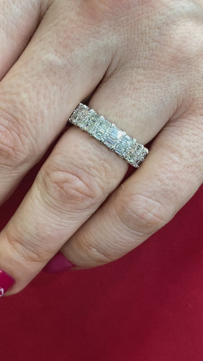 Double Row Diamond Eternity Ring in Platinum