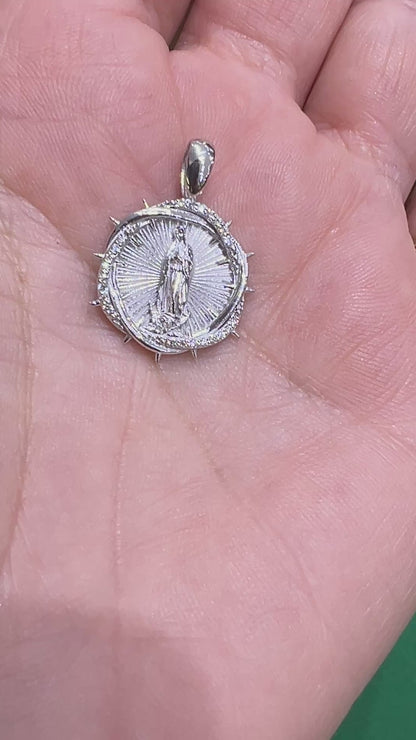 Saint Mary Diamond and 14K Gold Pendant