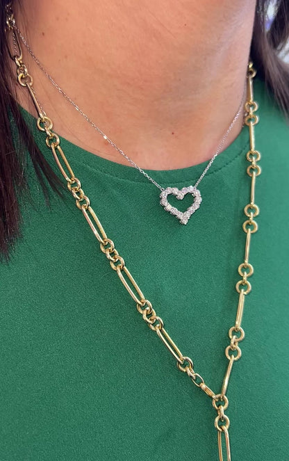 Diamond Heart Pendant Necklace in 14K Gold