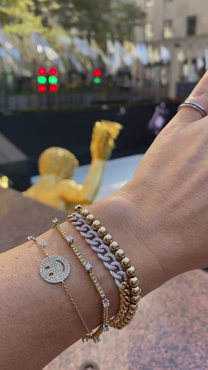 Sapphire and Yellow Gold Bead Bracelet