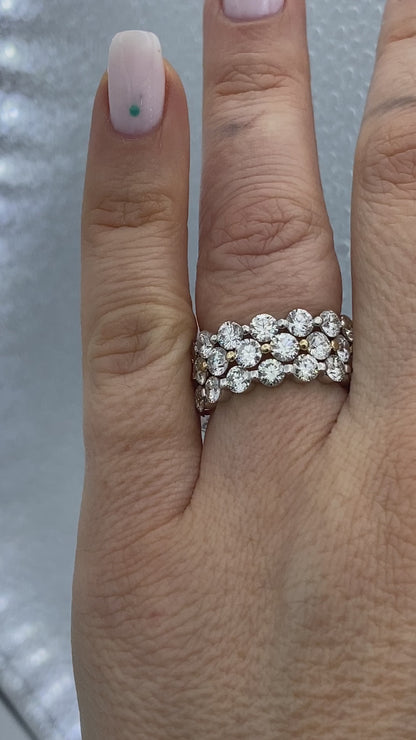 LKS Floating Round Brilliant-Cut Diamond Eternity Ring in Platinum
