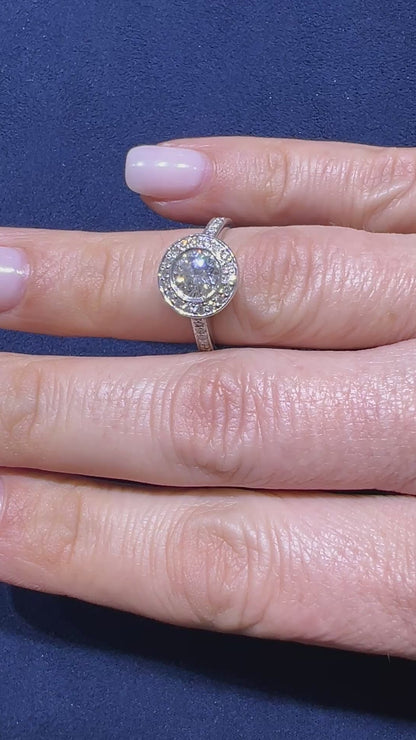Round Brilliant-Cut Diamond Engagement Ring in 14K White Gold