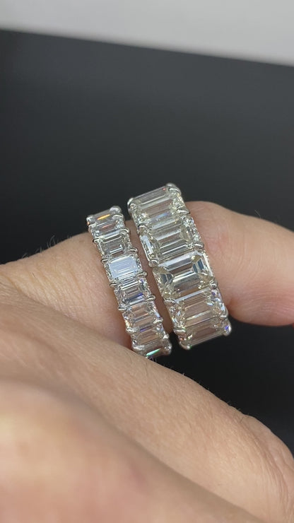 Diamond Emerald-Cut Eternity Band Ring in Platinum