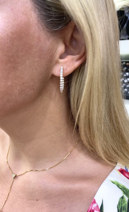 Inside-Out Diamond Hoop Earrings in 14K White Gold