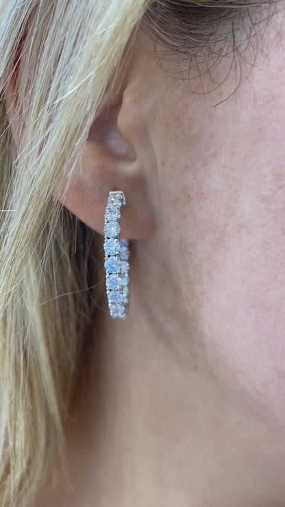 Inside-Out Diamond Hoop Earrings in 14K White Gold
