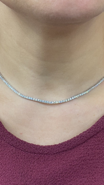 Diamond Tennis Necklace in 14K White Gold