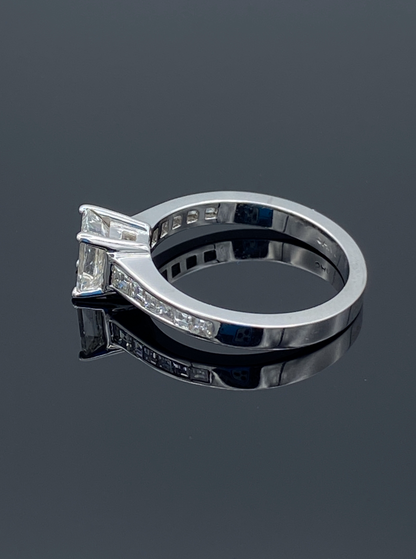 Emerald-Cut Diamond Engagement Ring in 14K White Gold - L and L Jewelry