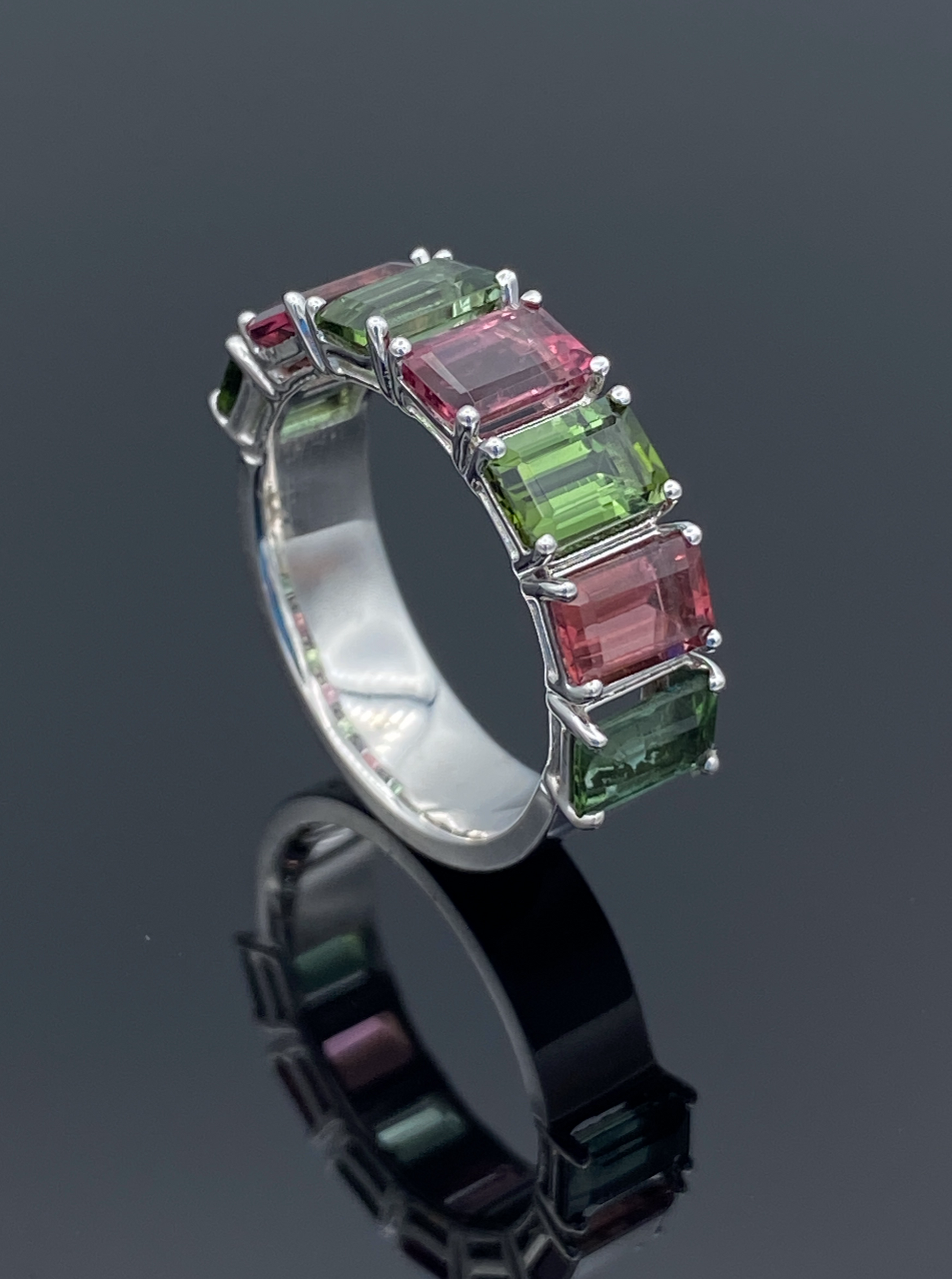 Tourmaline Statement Ring in 14K White Gold - L and L Jewelry