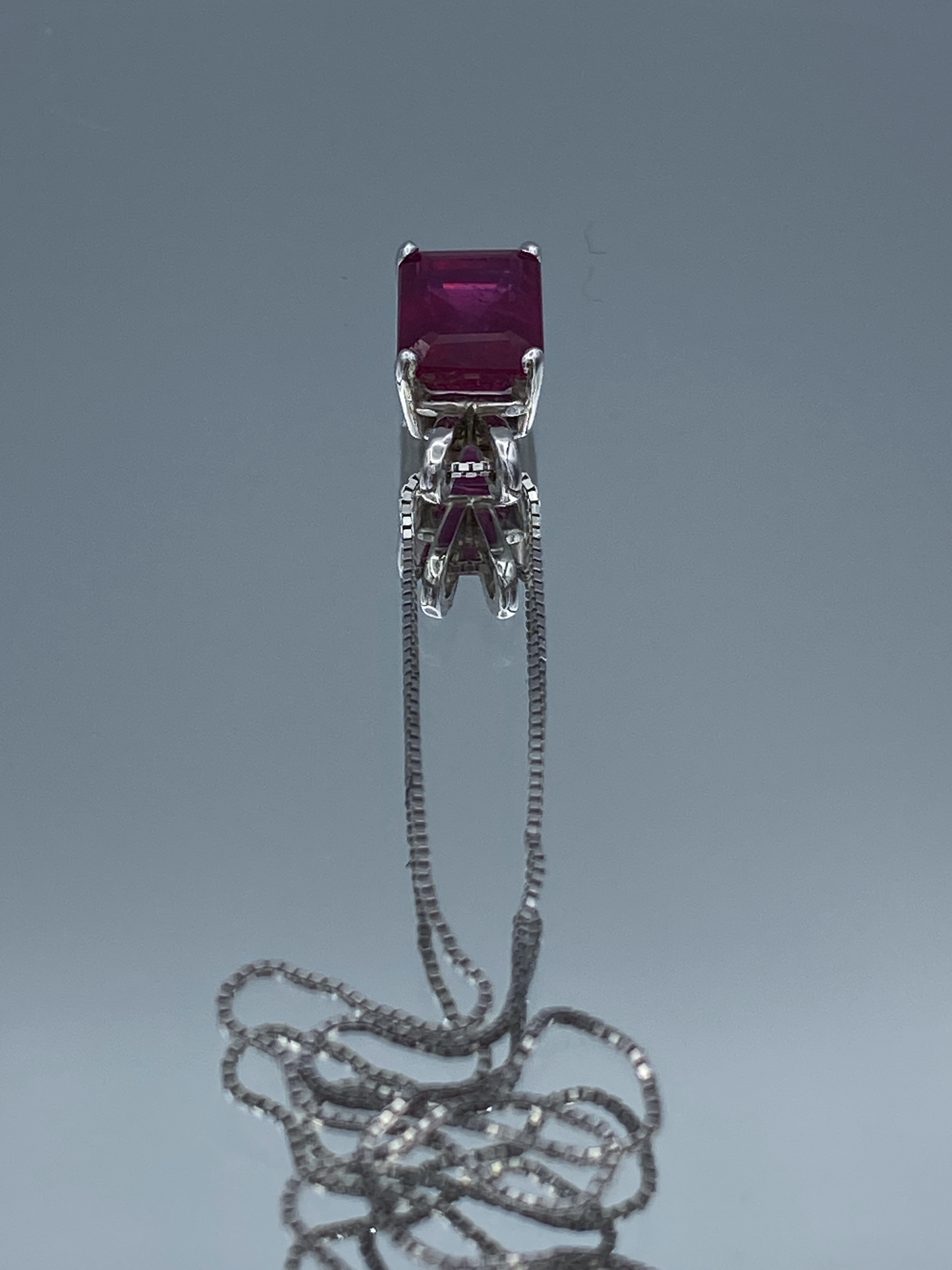 Ruby Pendant in 14K White Gold - L and L Jewelry