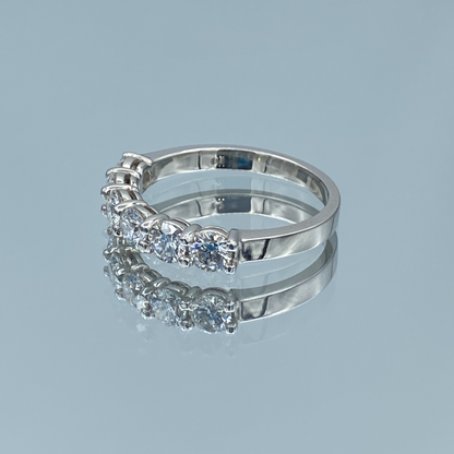 Six Stone Round Brilliant-Cut Diamond Ring in 14K White Gold - L and L Jewelry