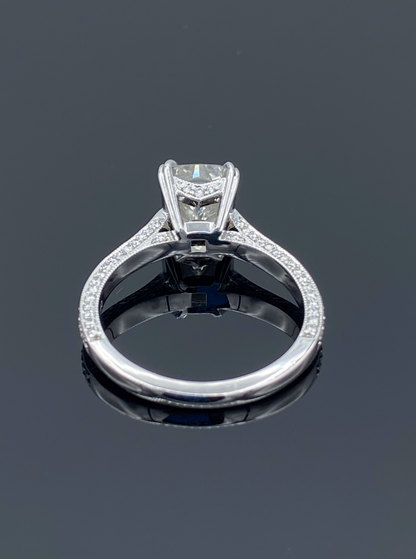 Double Prong Set Princess-Cut Diamond Engagement Ring in Platinum - L and L Jewelry