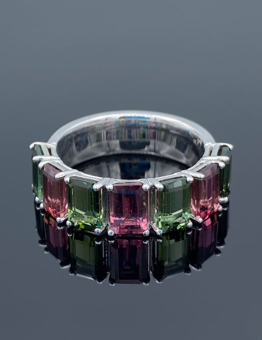 Tourmaline Statement Ring in 14K White Gold - L and L Jewelry