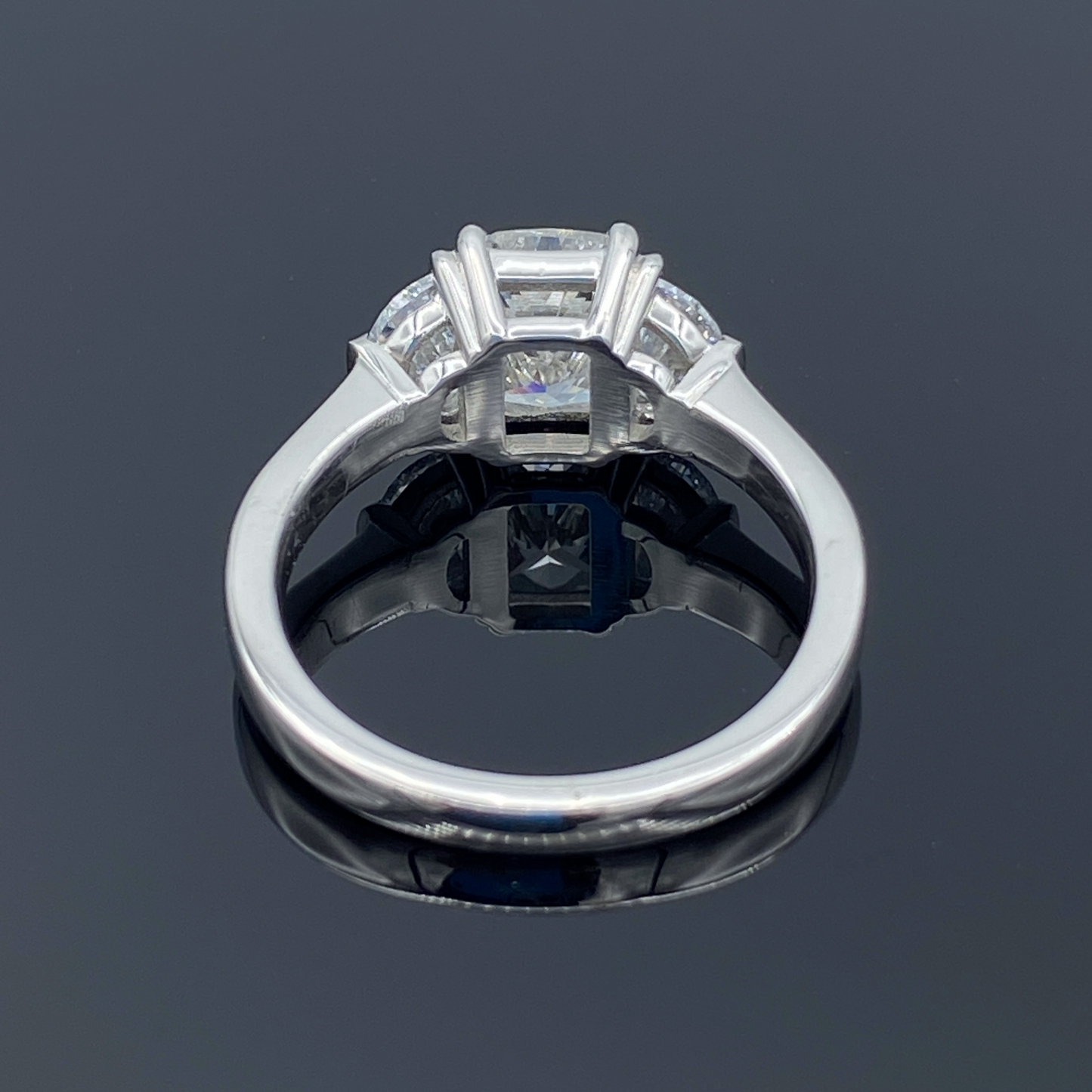 Three Stone Diamond Engagement Ring in Platinum - L and L Jewelry