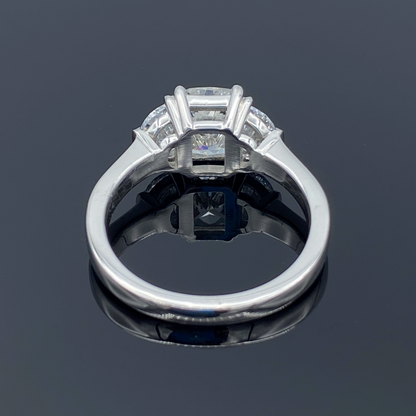 Three Stone Diamond Engagement Ring in Platinum - L and L Jewelry