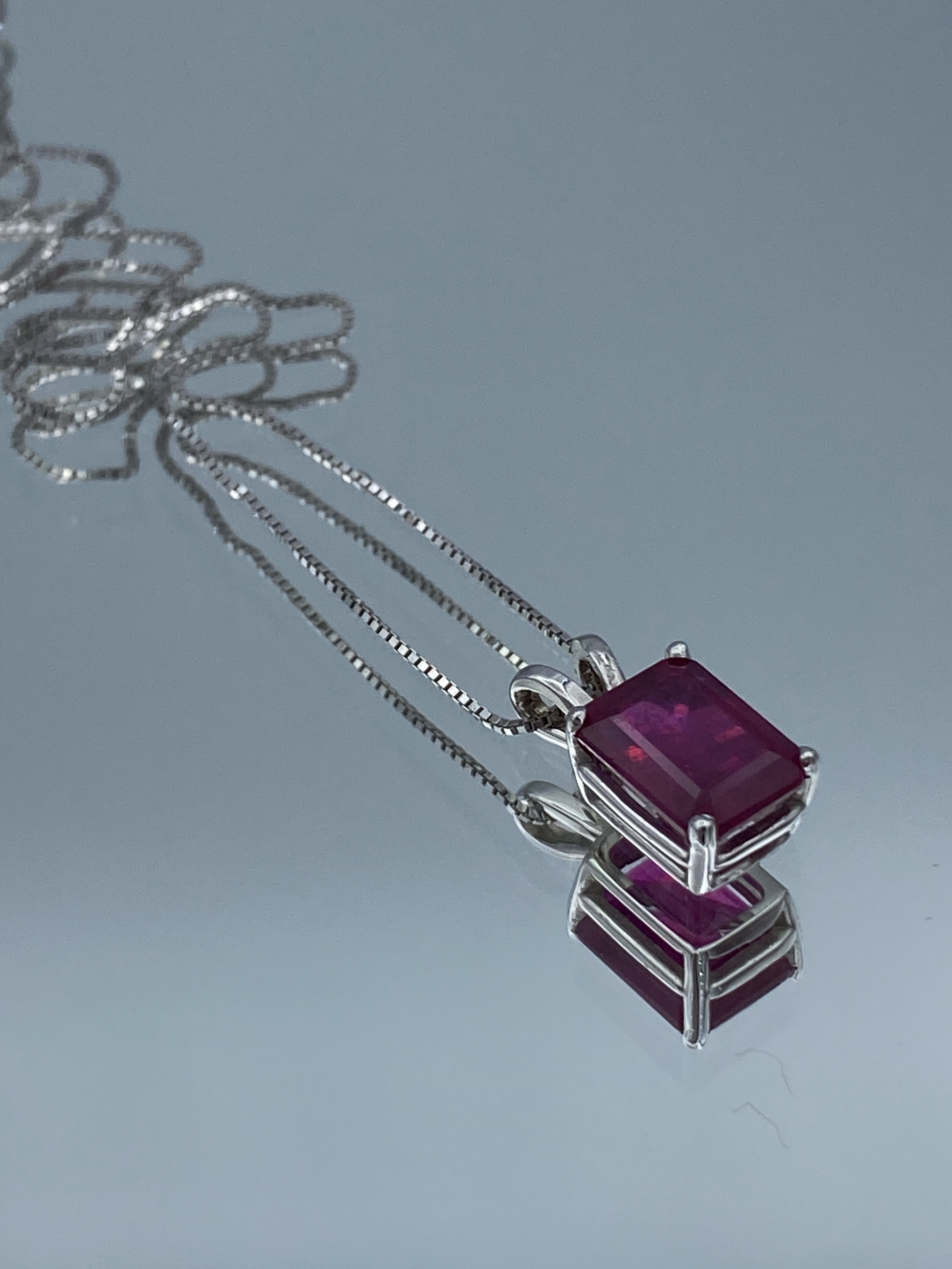 Ruby Pendant in 14K White Gold - L and L Jewelry