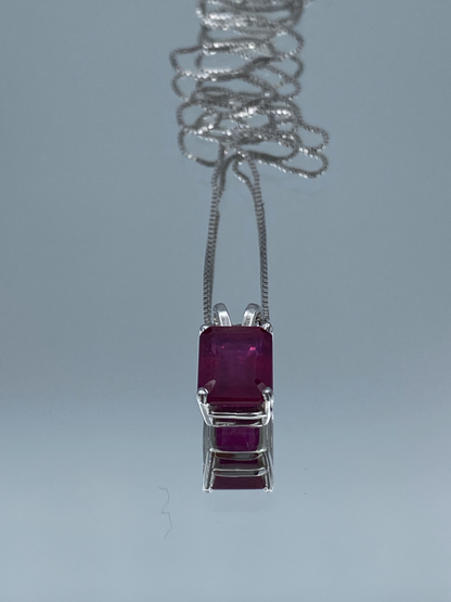 Ruby Pendant in 14K White Gold - L and L Jewelry