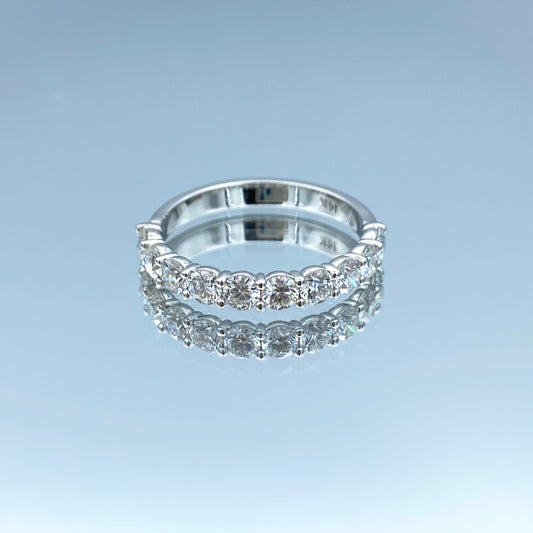 Ten-Stone Round Brilliant-Cut Diamonds Ring in 14K White Gold - L and L Jewelry