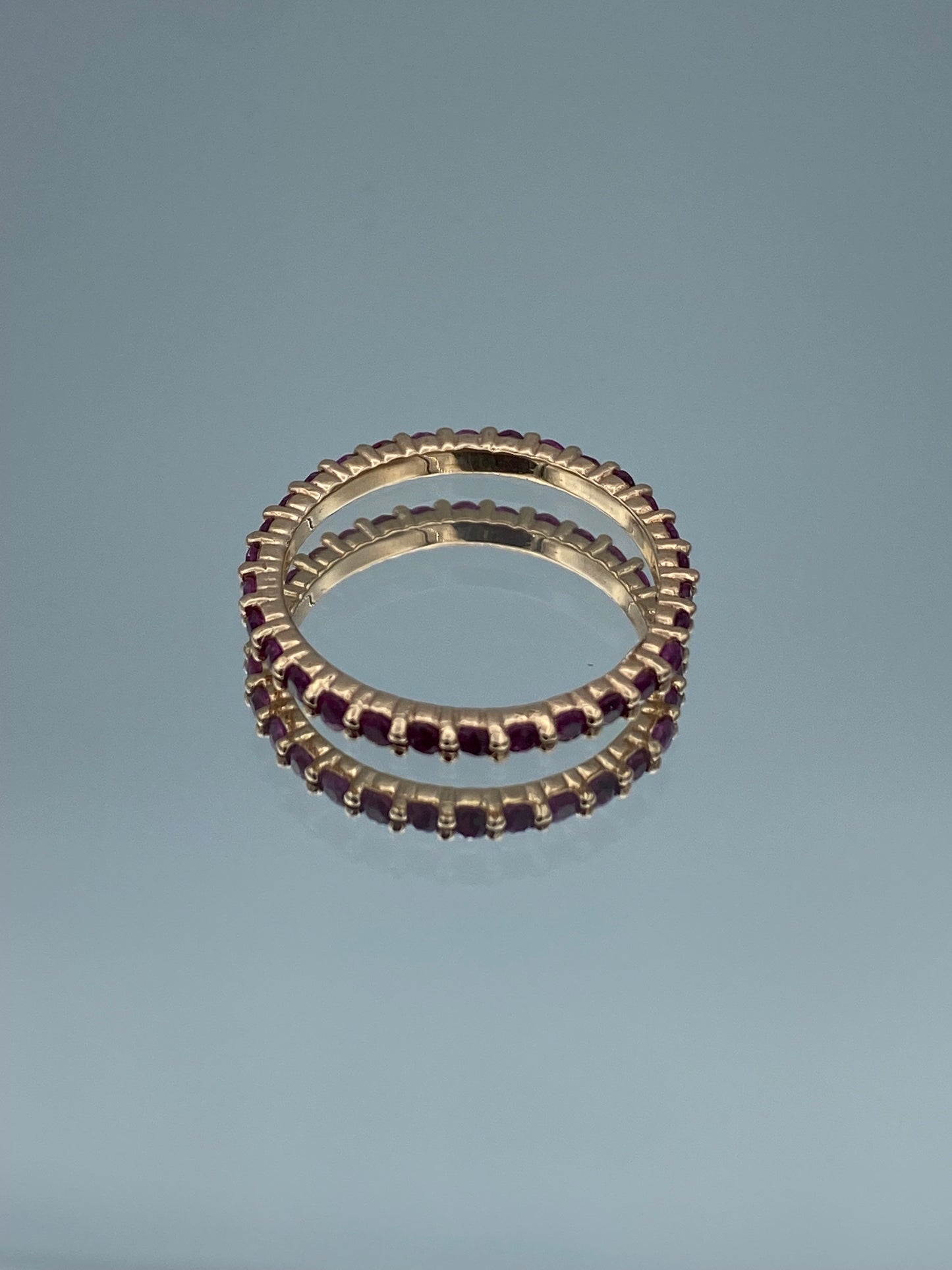 Round-Cut Ruby Eternity Ring in 14K Rose Gold - L and L Jewelry