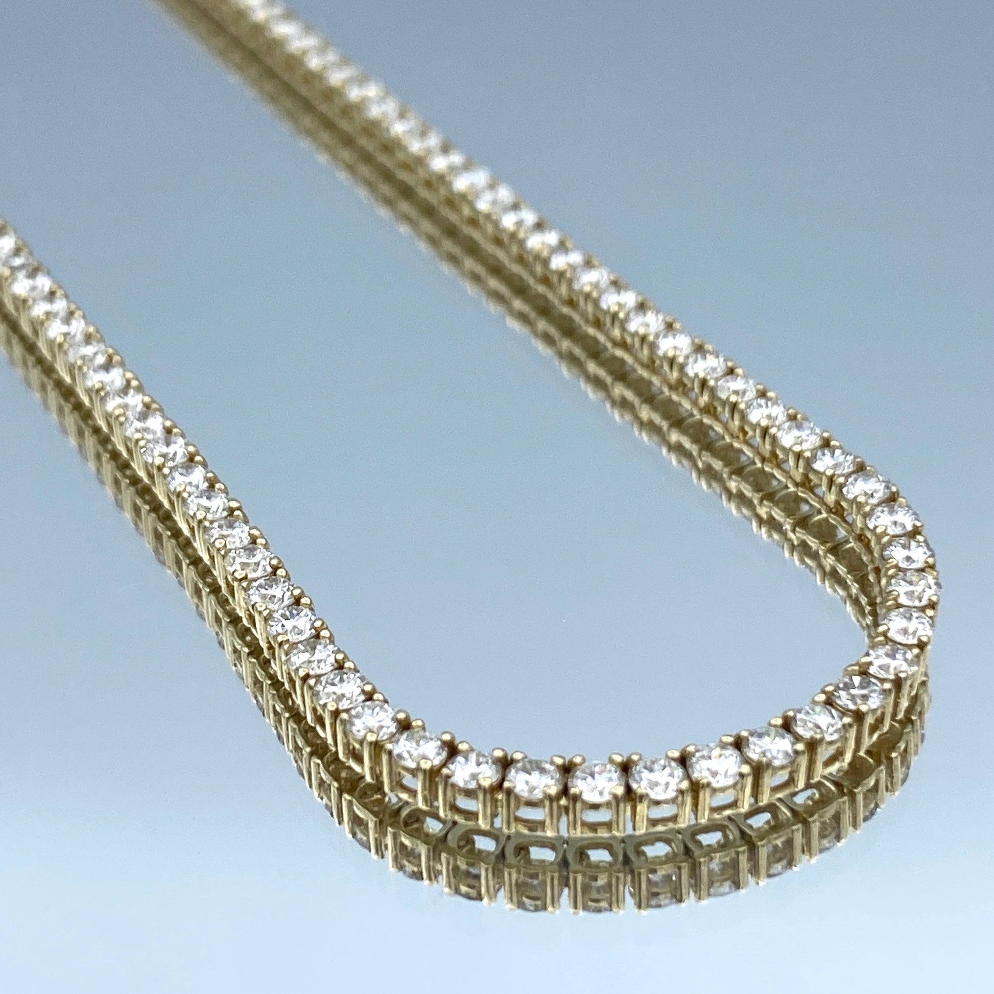 Diamond Tennis Necklace in 14K Yellow Gold - L and L Jewelry