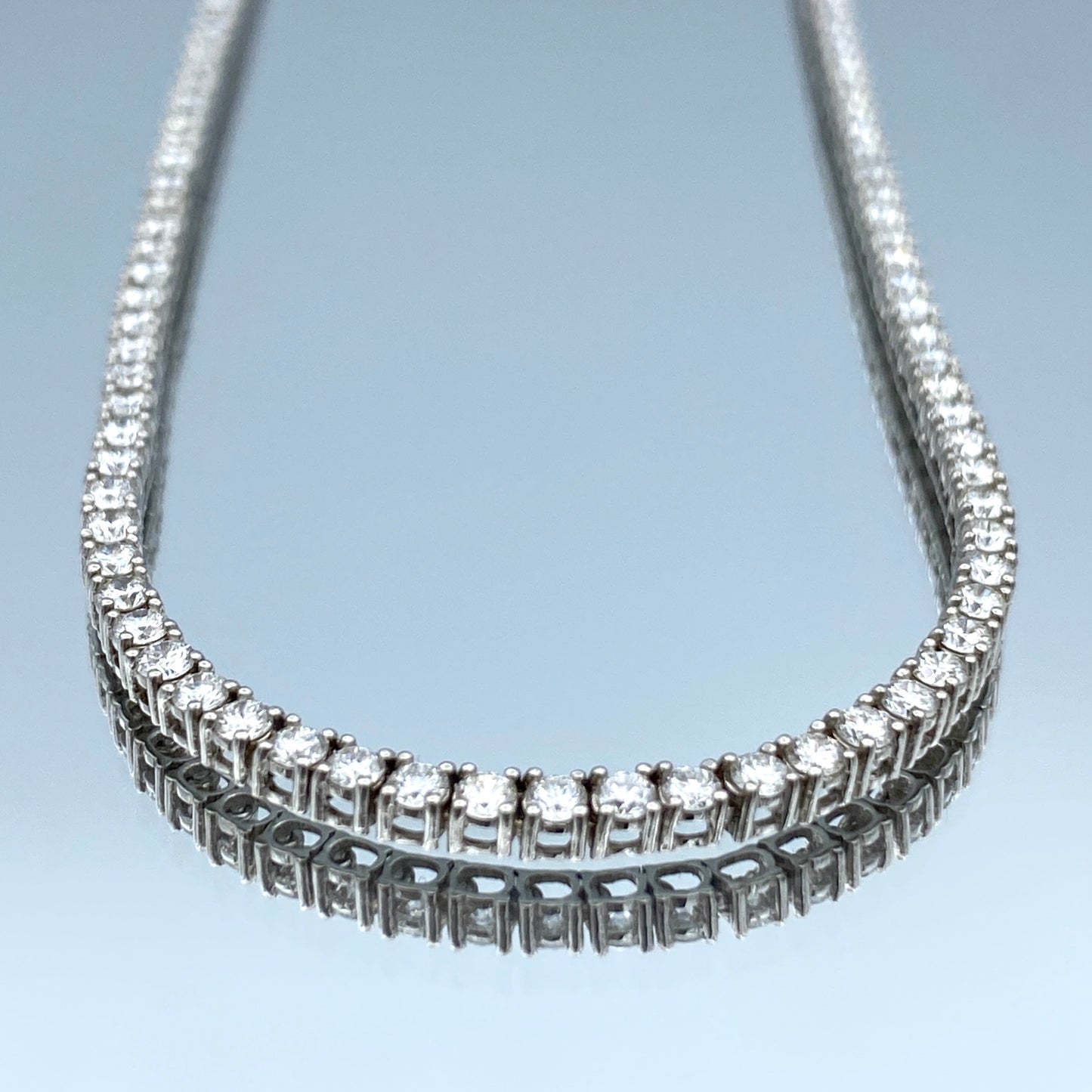 Diamond Tennis Necklace in 14K White Gold - L and L Jewelry