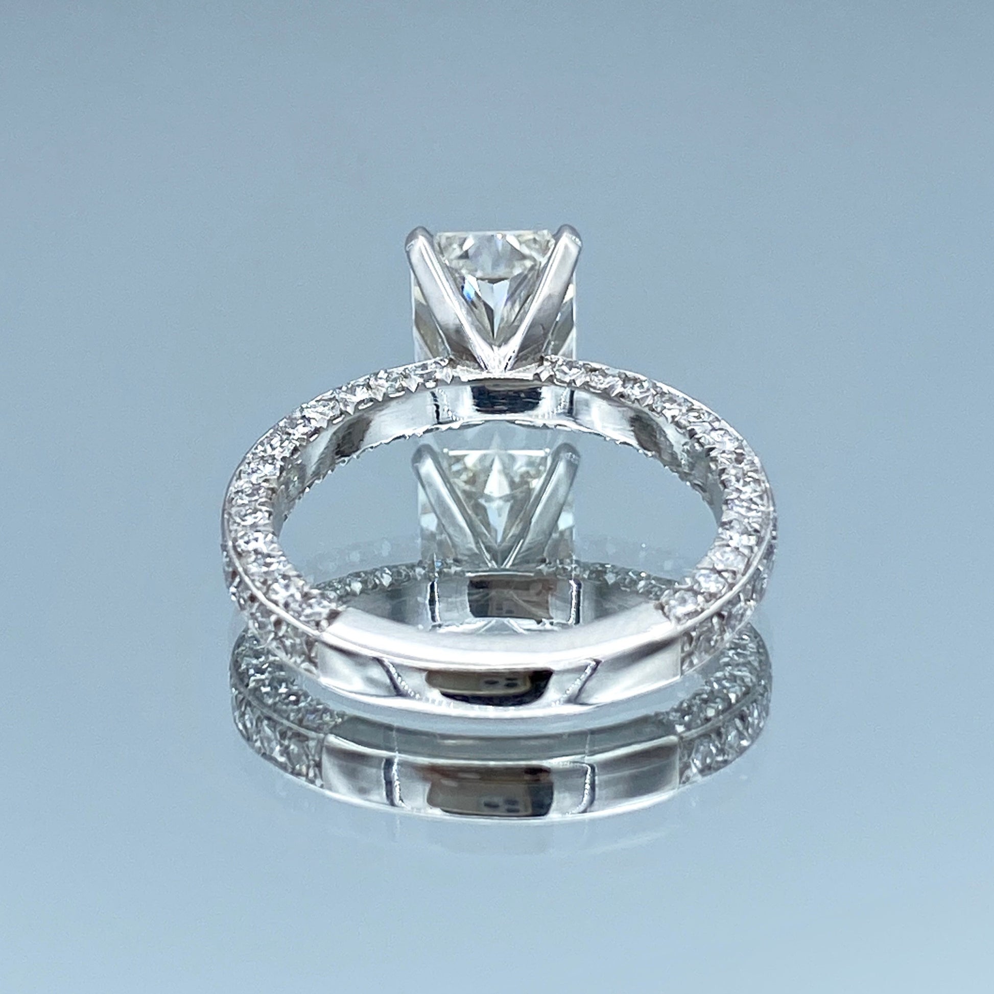 Radiant-Cut Diamond Engagement Ring in 14K White Gold - L and L Jewelry