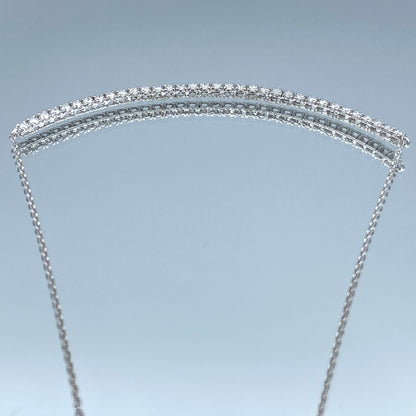 Halfway Diamond Tennis Chain Necklace in 14K White Gold - L and L Jewelry