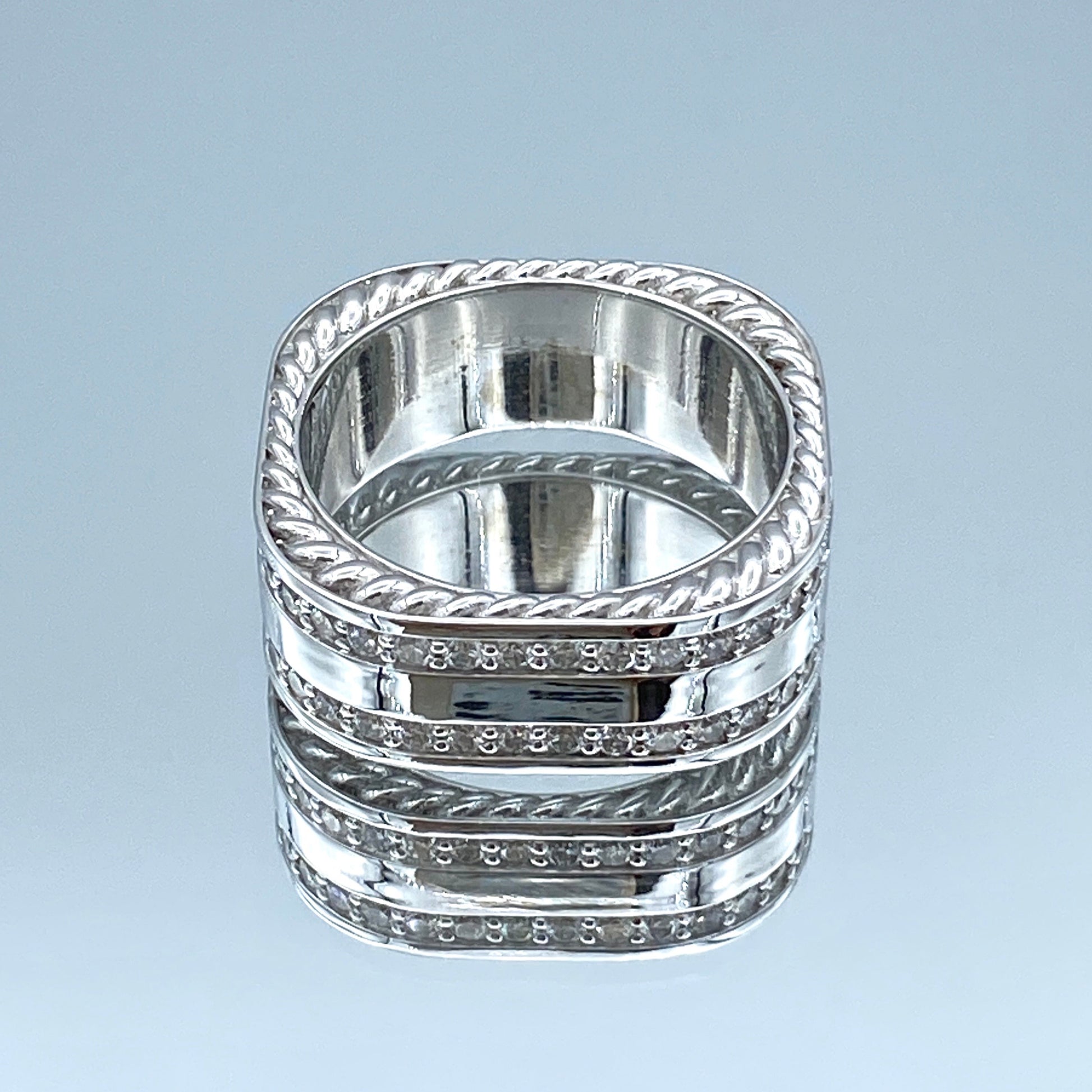 Men's Ring with Round Brilliant-Cut Diamonds in 14K White Gold - L and L Jewelry