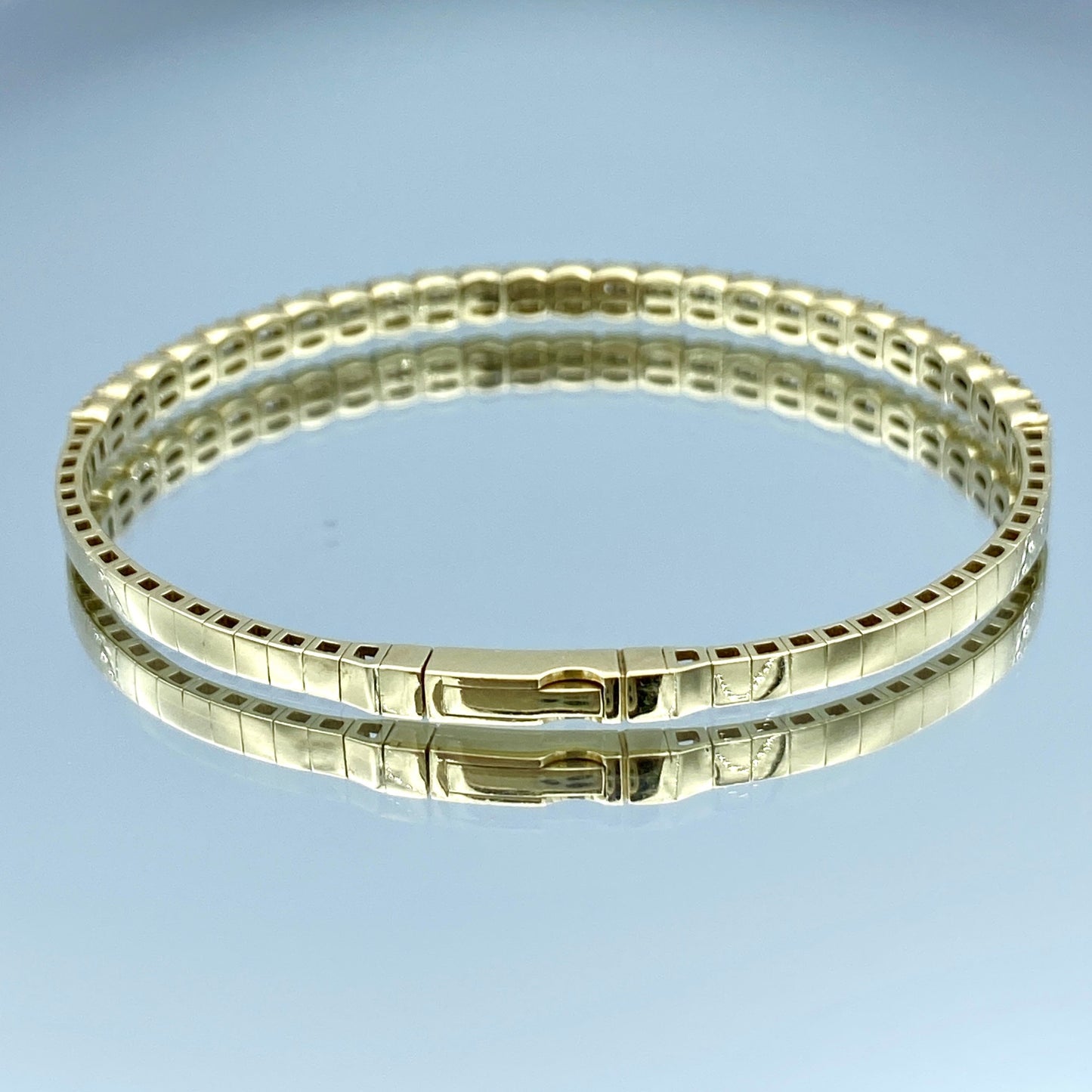 Halfway Diamond Bangle Bracelet in 14K Yellow Gold - L and L Jewelry