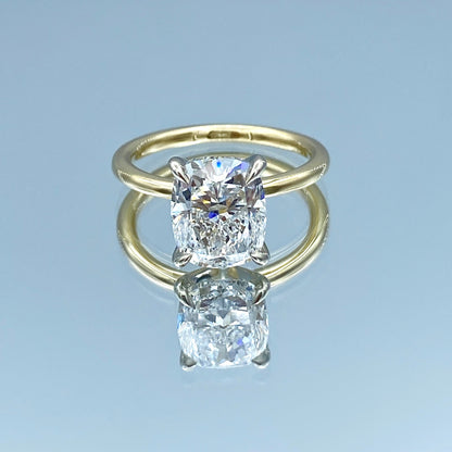 Cushion-Cut Diamond Engagement Ring in 14K Yellow Gold - L and L Jewelry