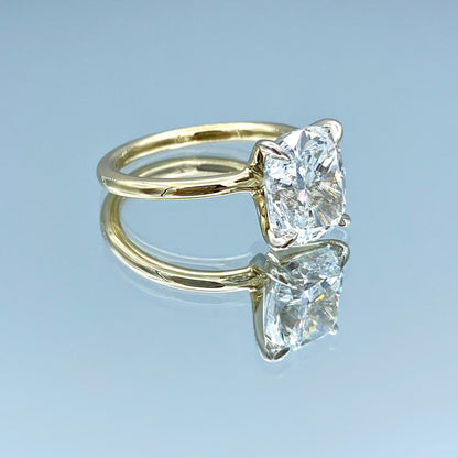 Cushion-Cut Diamond Engagement Ring in 14K Yellow Gold - L and L Jewelry