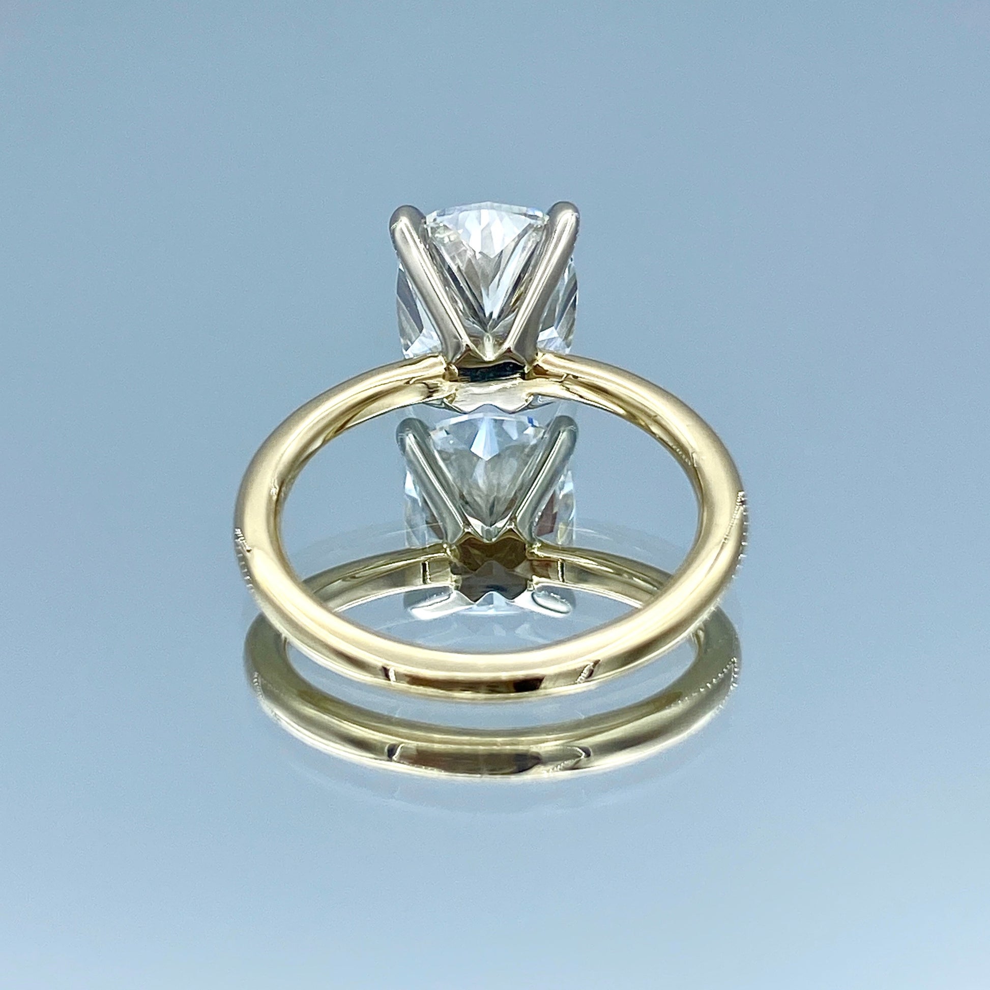 Cushion-Cut Diamond Engagement Ring in 14K Yellow Gold - L and L Jewelry