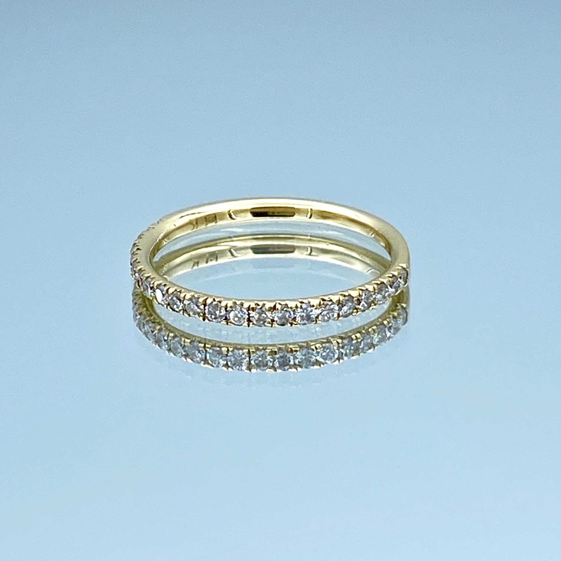 Round Brilliant-Cut Diamond Halfway Eternity Ring in 14K Yellow Gold - L and L Jewelry