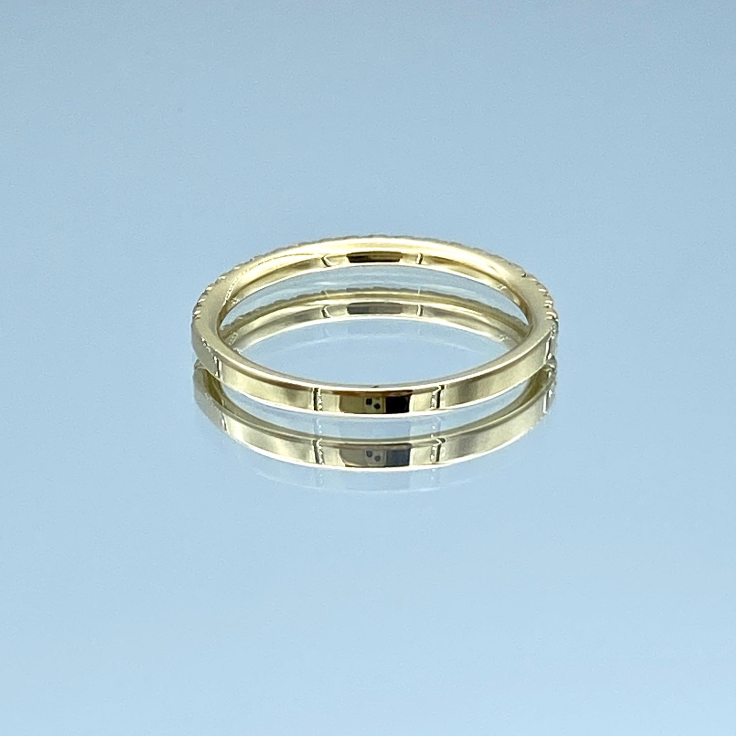 Round Brilliant-Cut Diamond Halfway Eternity Ring in 14K Yellow Gold - L and L Jewelry