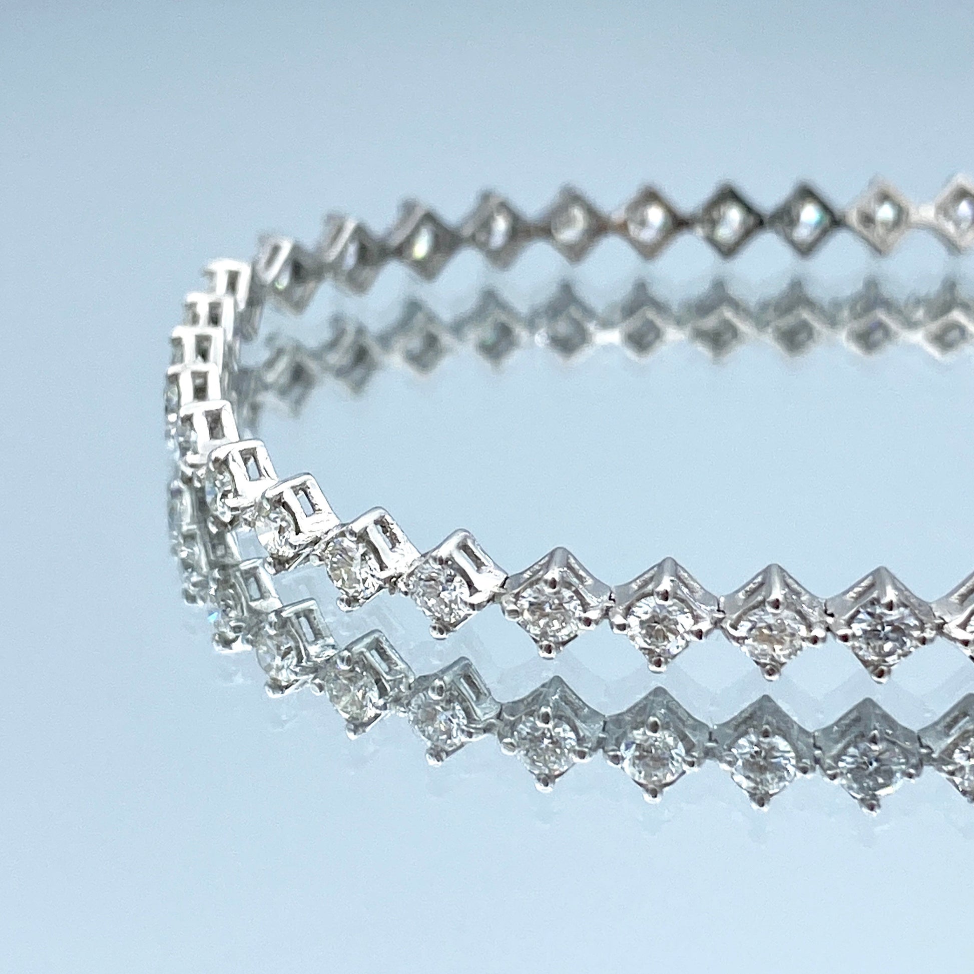 Diamond Tennis Bracelet in 14K White Gold - L and L Jewelry