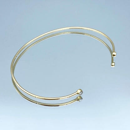 Diamond Cuff Bracelet in 14K Yellow Gold - L and L Jewelry