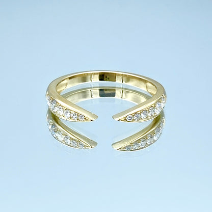 Diamond Claw Ring in 14K Yellow Gold - L and L Jewelry