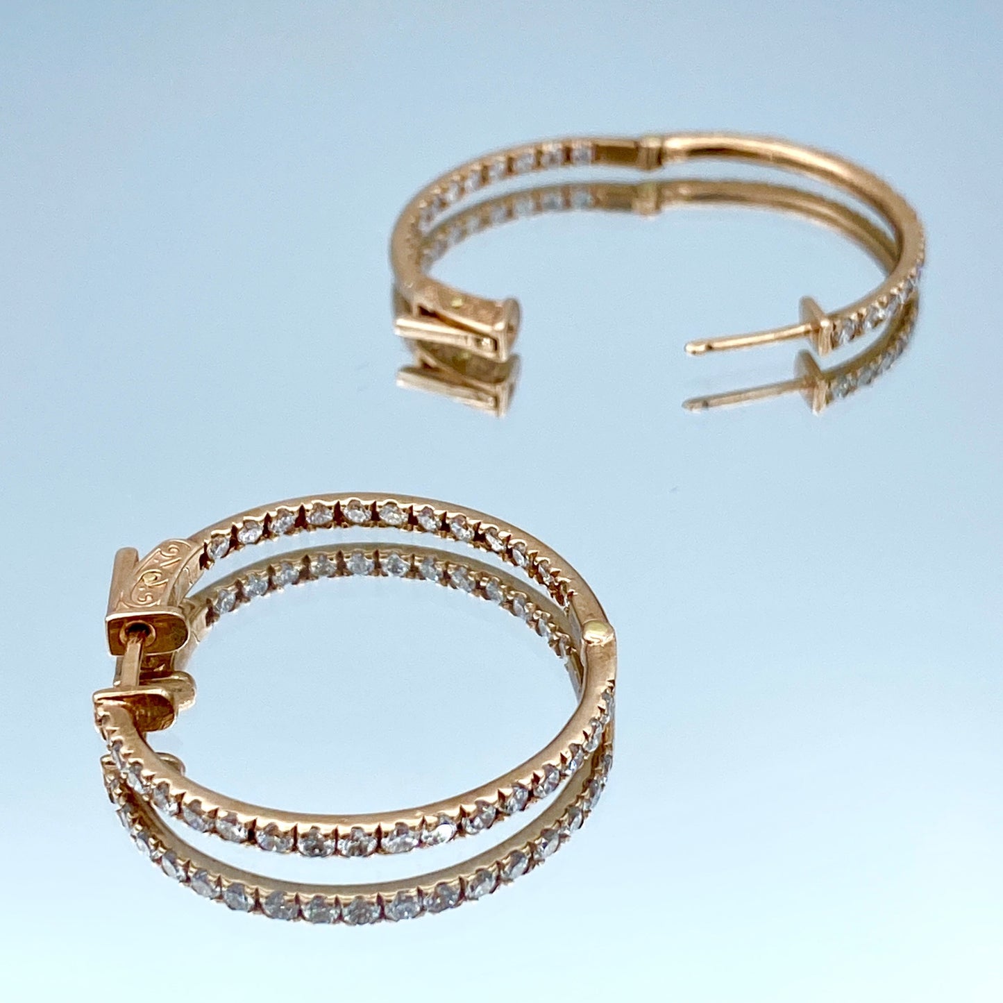 Inside-Out Diamond Hoop Earrings in 14K Rose Gold - L and L Jewelry