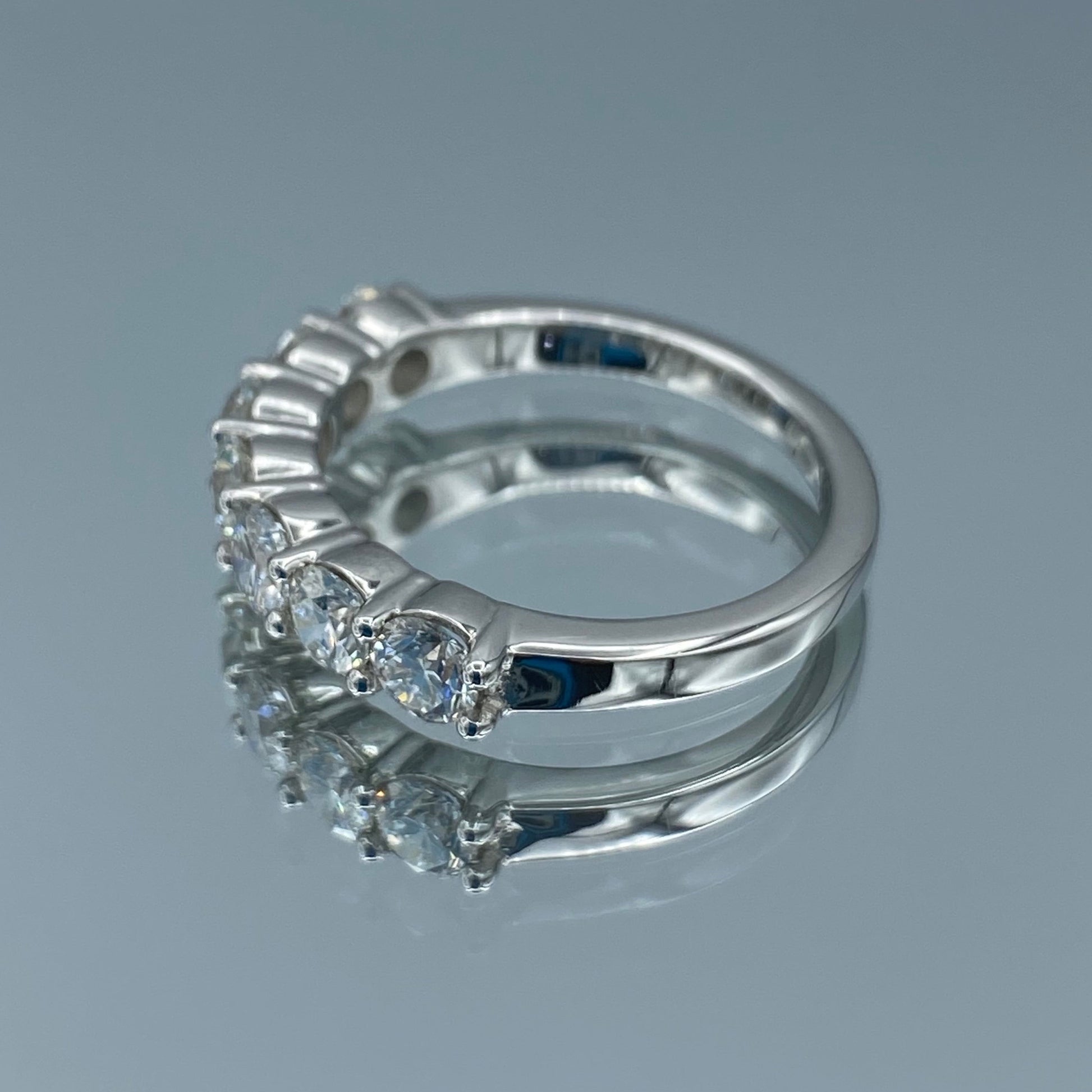 Seven Stone Round Brilliant-Cut Diamond Ring in Platinum - L and L Jewelry