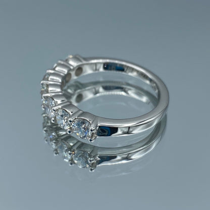 Seven Stone Round Brilliant-Cut Diamond Ring in Platinum - L and L Jewelry