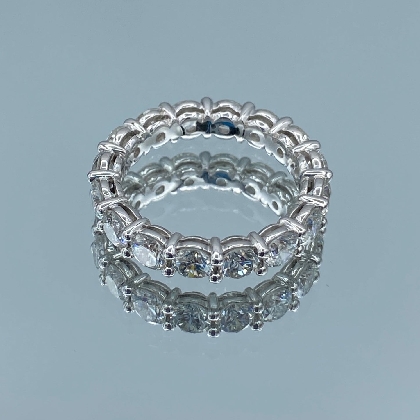 Round Cut Diamond Eternity Ring in 14K White Gold - L and L Jewelry