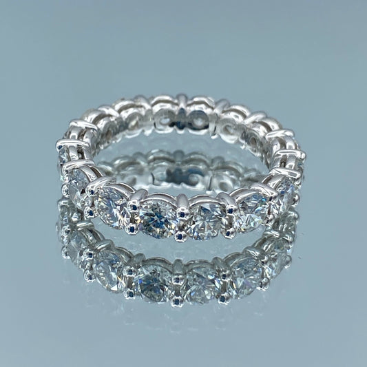 Round Cut Diamond Eternity Ring in 14K White Gold - L and L Jewelry