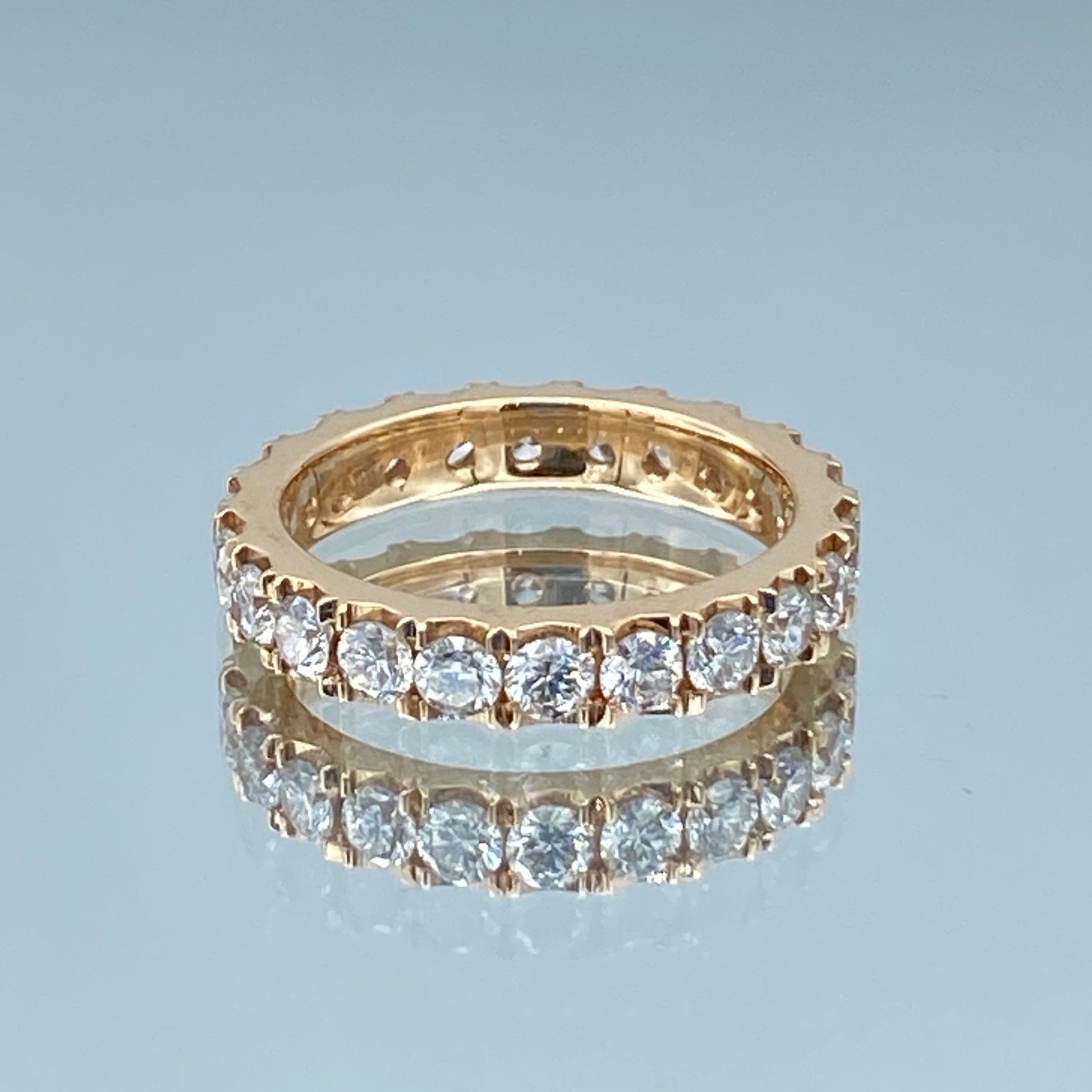 Round Brilliant-Cut Diamond Eternity Ring in 14K Rose Gold - L and L Jewelry