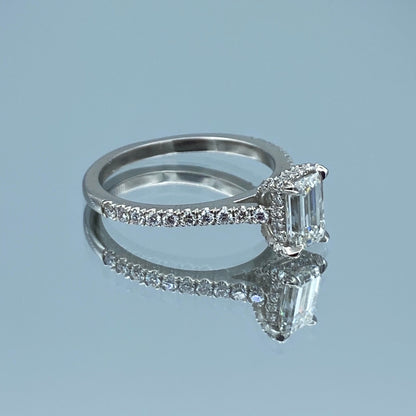 Emerald-Cut Diamond Engagement Ring in 14K White Gold - L and L Jewelry