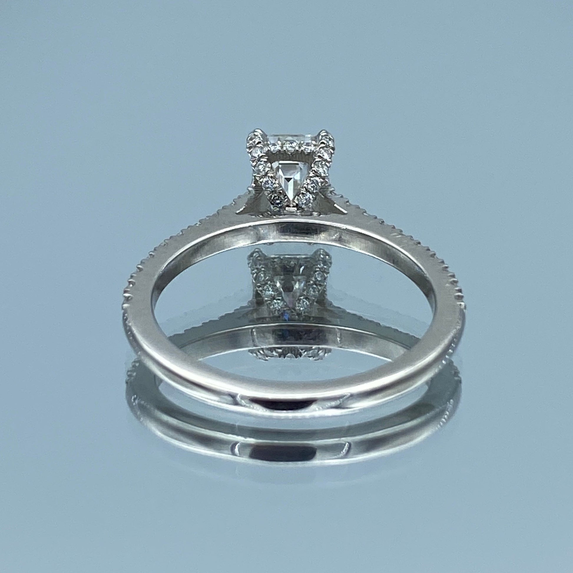 Emerald-Cut Diamond Engagement Ring in 14K White Gold - L and L Jewelry