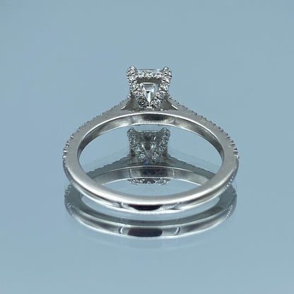 Emerald-Cut Diamond Engagement Ring in 14K White Gold - L and L Jewelry