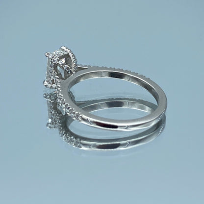 Emerald-Cut Diamond Engagement Ring in 14K White Gold - L and L Jewelry