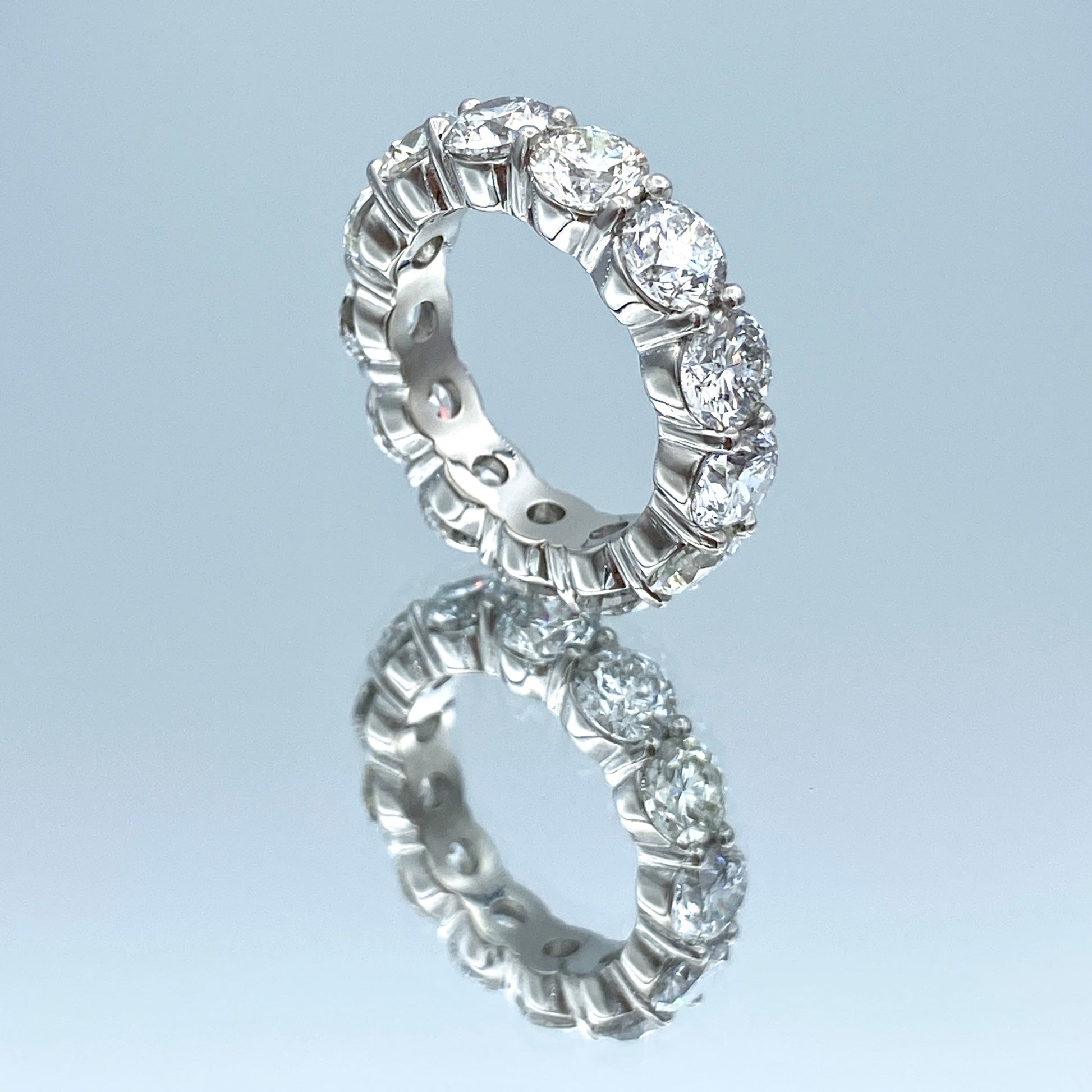 Round Brilliant-Cut Diamond Eternity Ring in Platinum - L and L Jewelry